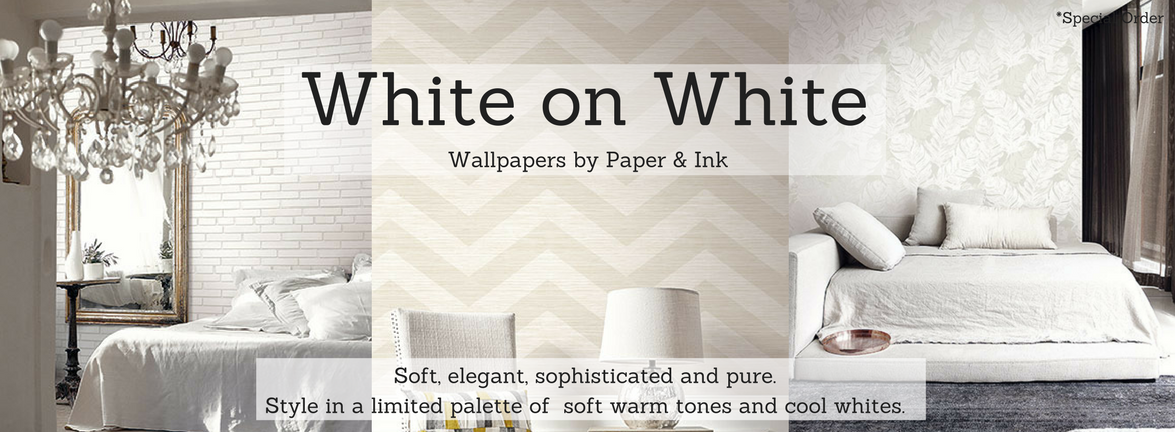 White on White Wallpaper by Paper & Ink